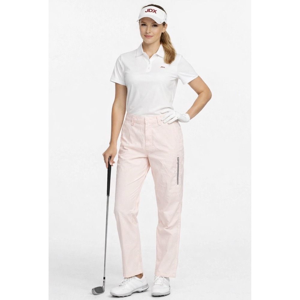 JDX Pants Woman's 33 Pink Cargo Pocket Golf Straight Leg Flat Front Casual